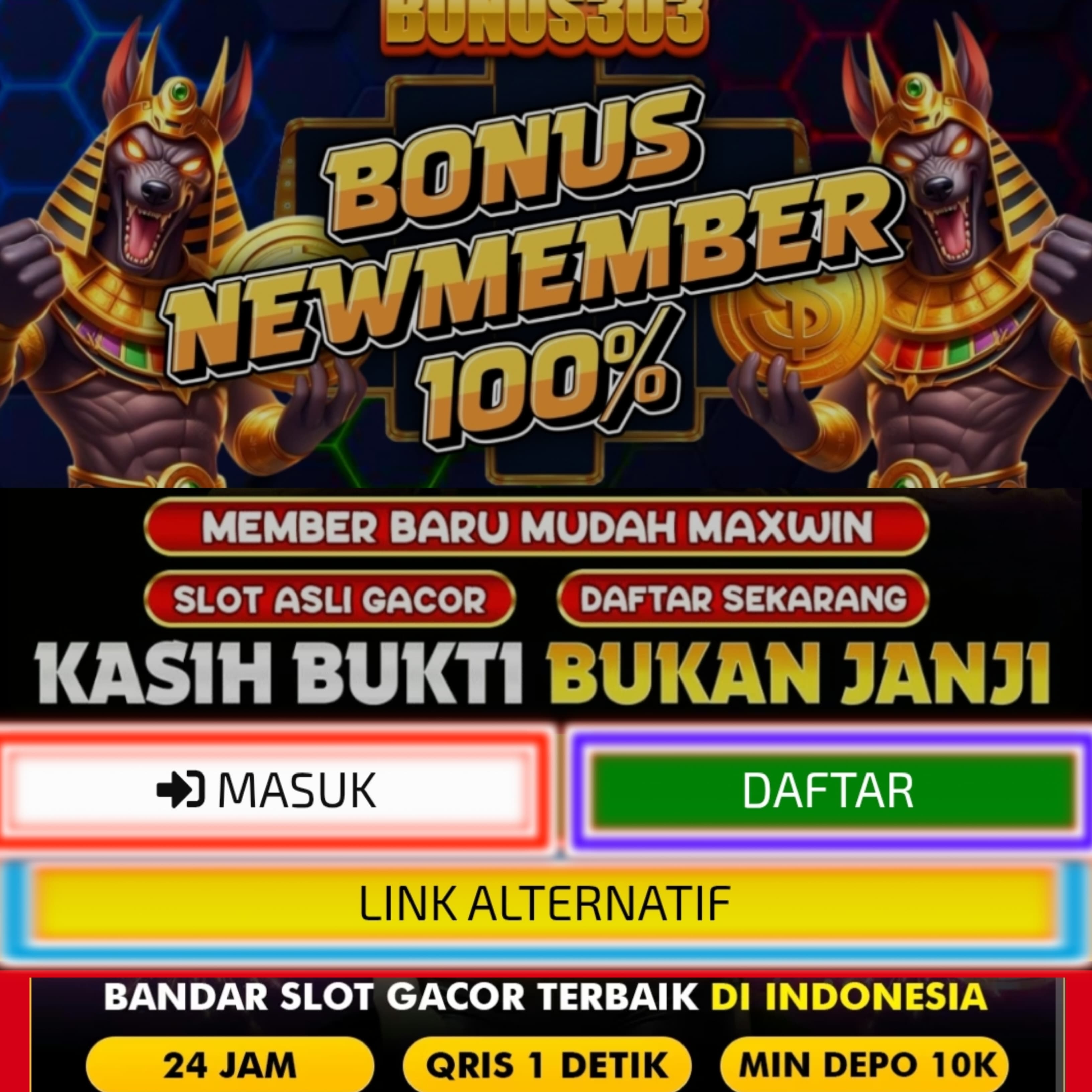 BONUS303: Situs Link Judi Slot Online Gacor Terbaru Hari Ini Resmi Gampang Menang